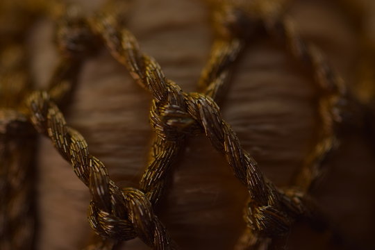 borlas con nudos desde vista macro