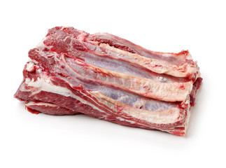 Raw piece of beef meat peace isolated on a white background