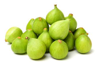 Ripe figs on a white background