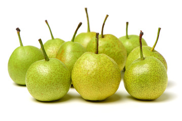 Green pear isolate on white background