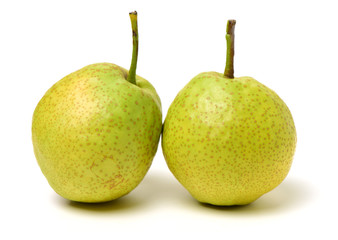 Green pear isolate on white background
