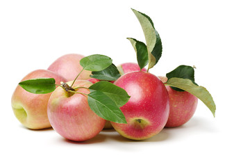 Red apples isolated on white background