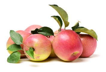 Red apples isolated on white background