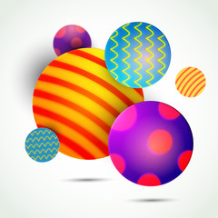 Glossy multicolor decorative balls, Abstract elements.