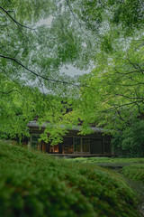 京都　瑠璃光院　お寺　写真素材　旅行　観光　日本庭園　寺　寺社仏閣