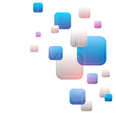 Colorful squares on white background.