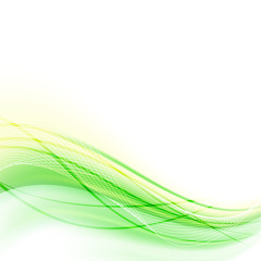 Green and yellow waves on white background.