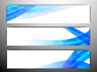 Website headers or banners with blue stripes.