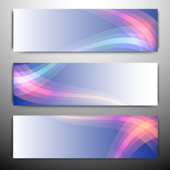 Website headers or banners with colorful waves.