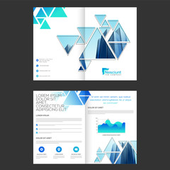 Corporate Brochure with abstract triangles, Business concept.