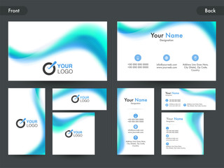 Business Card or Visiting Card with glossy waves.