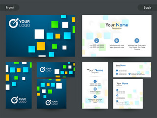 Business or Visiting Card with colorful squares.