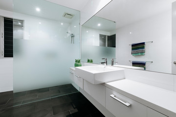 Fototapeta na wymiar Beautiful Bathroom in New Luxury Home