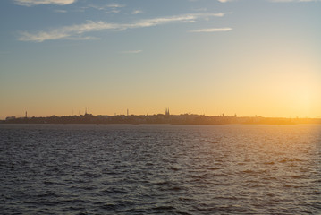 Naklejka premium Sunset cityscape