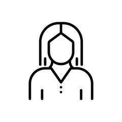 Black line icon for female 