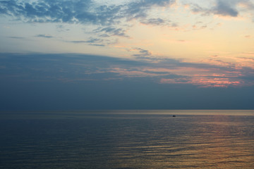 Naklejka na ściany i meble Magnificent sunrise over the sea off the coast of Sicily, Italy