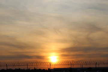 Fototapeta premium sunset over lake