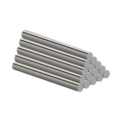 Metal rods are folded in a pyramid.