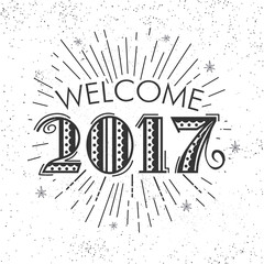 Welcome 2017 lettering design.