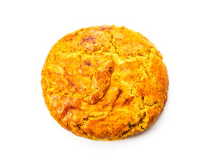 Creole pie with candied papaya isolated on white backgroud called locally ''Pâté Créole'' - Traditional cake of Reunion family