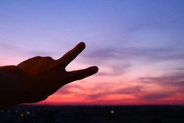 silhouette of man in the sky