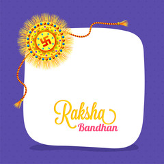 Greeting Card with Yellow Rakhi for Raksha Bandhan.
