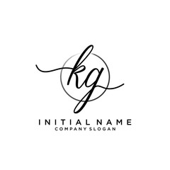 Fototapeta premium KG Initial handwriting logo with circle template vector.