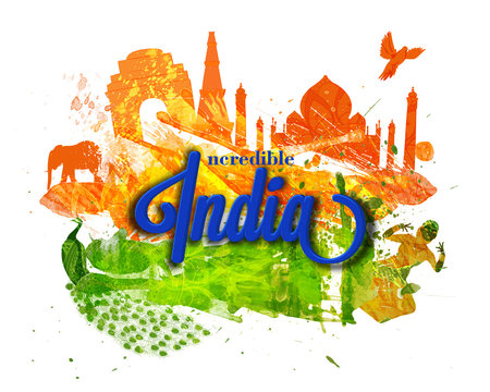 Incredible India Illustration for Republic Day celebration.