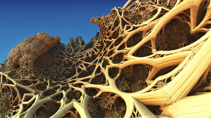 Abstract background, fantastic 3D structures, fractal design.