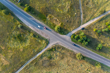 asphalt road, view from above