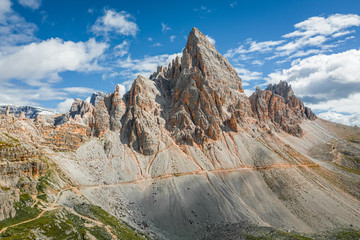 Breathtaking aerial view to Monte Paterno in Dolomites © shaiith