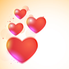 Glossy Hearts for Valentine's Day Celebration.