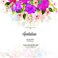 Flowers decorated, Invitation Card design.