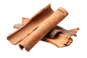 Cinnamon on a white background