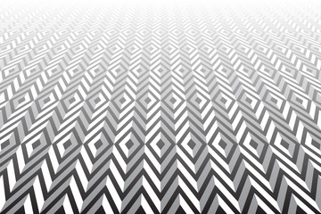 Geometric pattern. Optical illusion effect. Diminishing perspective view.