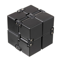 Closeup infinity cube on white background
