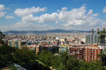 Fototapeta na wymiar A point of view of the city Barcelona, Spain