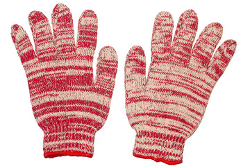 Gloves made of fabric Red color