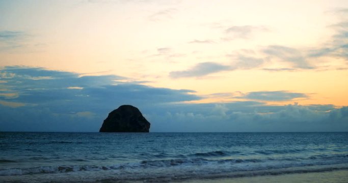 timelaps of hyperlaps of Sunset in Martinique island during summer. a hot peaceful evening night perfect to relax during vacations or holidays