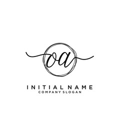 OA Initial handwriting logo with circle template