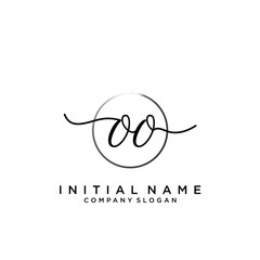 OO Initial handwriting logo with circle template