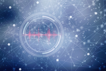 Heart with cardiogram - 2D illustration