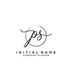 PS Initial handwriting logo with circle template