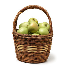 Green apples isolated on white background