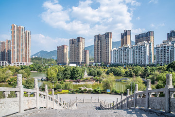 Cityscape scenery of Chenzhou City, Hunan Province, China