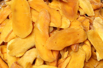 Mango. dry orange mango background