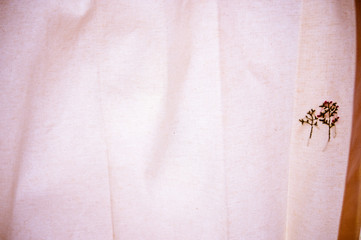 white curtain and small flower Sewing pattern 