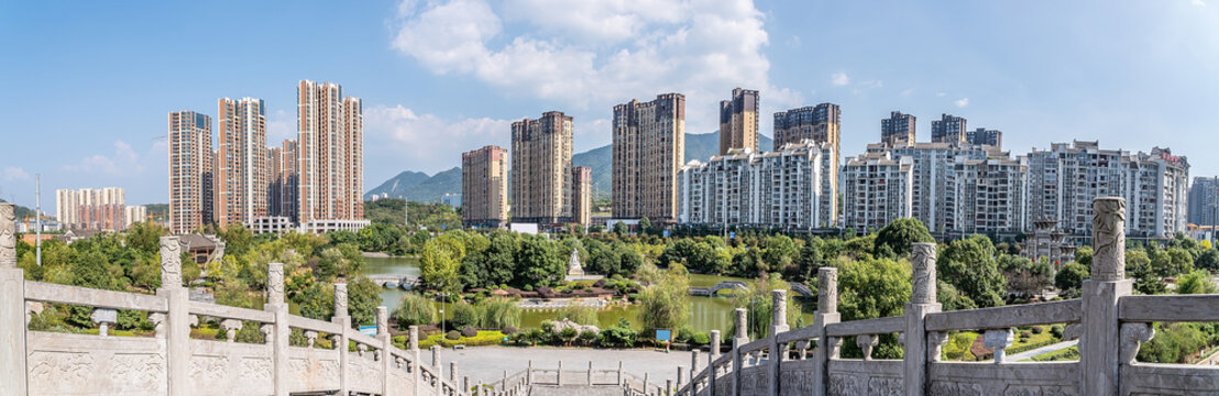 Panorama of the city scenery of Chenzhou City, Hunan Province, China