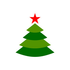 Christmas Tree new year winter flat vector icon
