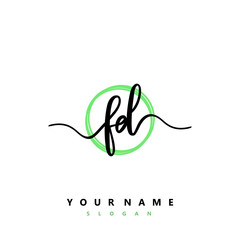 FD Initial handwriting logo vector	